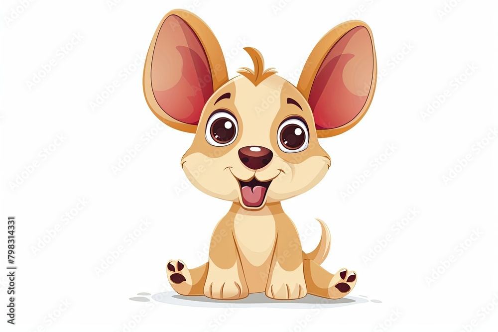 Playful Cartoon Puppy with Large Ears - Vibrant and Endearing Vector Design for Kids Playful Cartoon Puppy with Large Ears - Vibrant and Endearing Vector Design for Kids