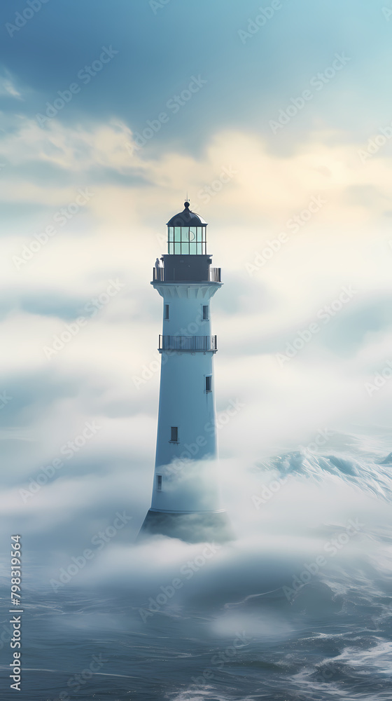 lighthouse in ocean