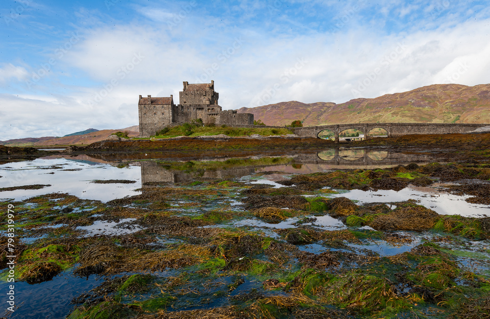 Spectacularly sited reconstructed Medieval castle. Sited on an island, connected by a causeway to the mainland at the head of Loch Duich. Spectacularly sited reconstructed Medieval castle. Sited on an island, connected by a causeway to the mainland at the head of Loch Duich.