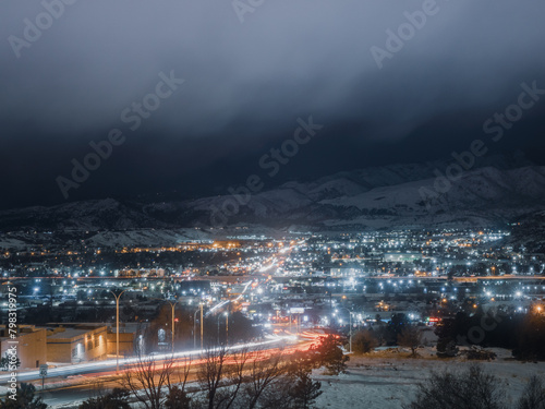 Cold road in Winter in Colorado