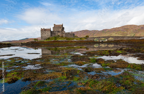 Spectacularly sited reconstructed Medieval castle. Sited on an island  connected by a causeway to the mainland at the head of Loch Duich.