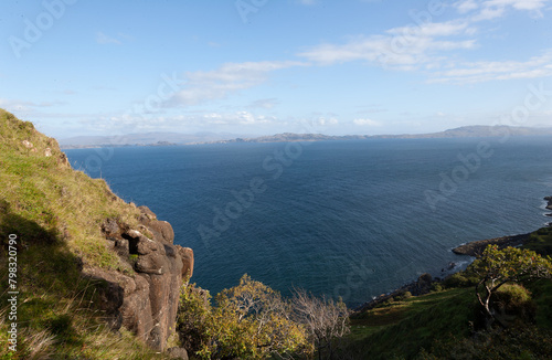 Scottish Coastline. Isle of Skye Scotland UK. Waterfalls, Cliffs and beaches. Scottish coast at Skye