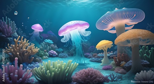 coral reef in aquarium