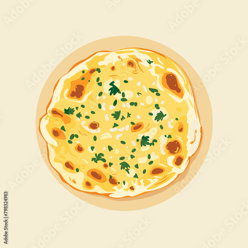 Illustration of flat bread on a beige background