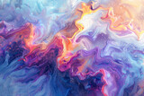 Currents of translucent hues, snaking metallic swirls, and foamy sprays of color.