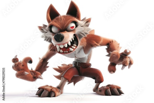 Obraz na płótnie Mad wolf electronics hardware cartoon.