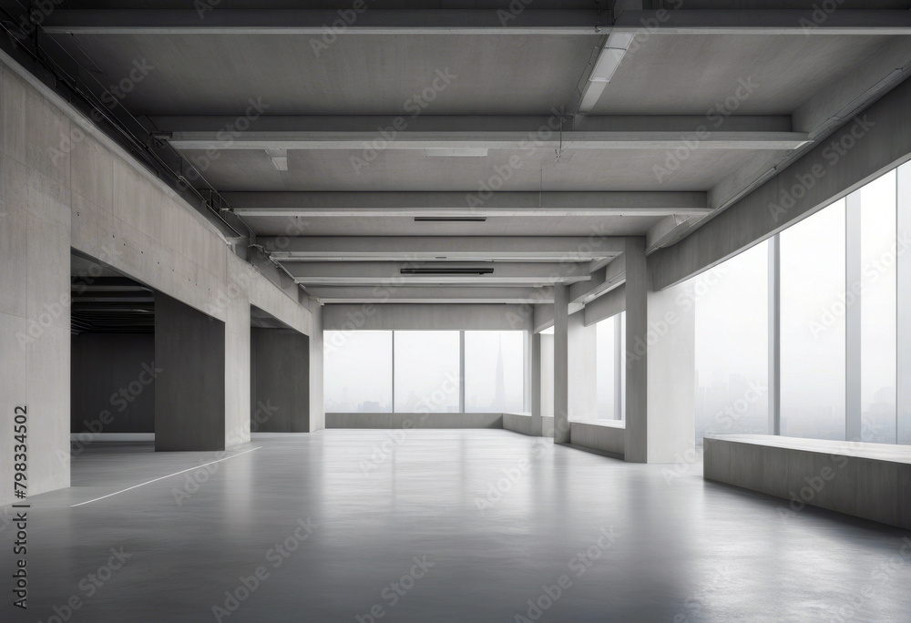 'design background copy with architecture floor space wide concrete cement White car building empty mock garage minimal scene park poduim abstract'
