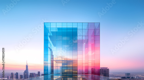 Curved glass curtain wall modern building