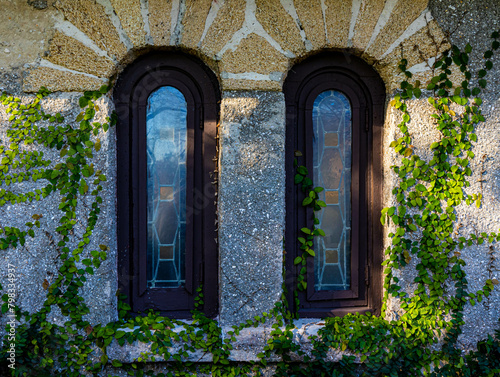 Arched Windows at The Chapel of Our Lady of La Leche Shrine, Nombre de Dios Mission, St. Augustine, Florida, USA