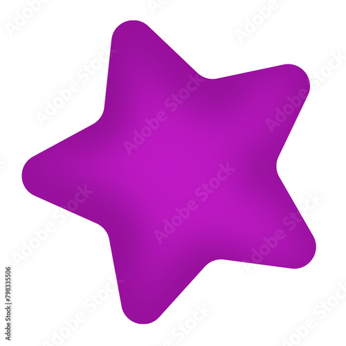 dark purple star icon with shadows and transparent background  stars shape graphic element