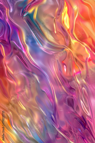 Vertical Currents of translucent hues, snaking metallic swirls, and foamy sprays of color.