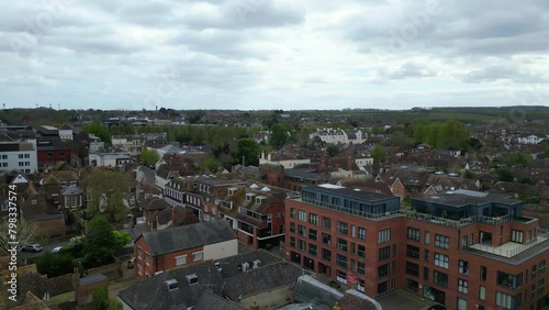 Aerial View of Historical Canterbury City Centre of Southeast England United Kingdom. April 20th, 2024 photo