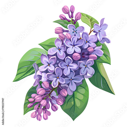 Clipart illustration a lilac on white background. Suitable for crafting and digital design projects.[A-0002]