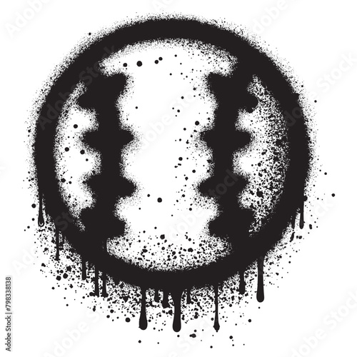 graffiti BASEBALL text sprayed in black over white.