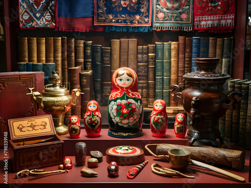 Muñecas rusas y objetos de cultura photo