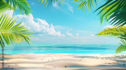 Beautiful tropical seascape. Summer background illustration © Ibad