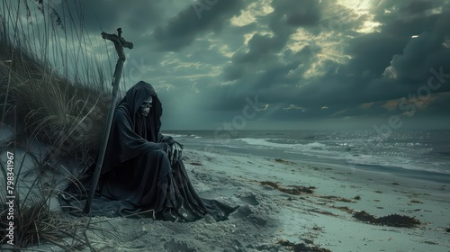Grim Reaper enjoys a summer vacation photo