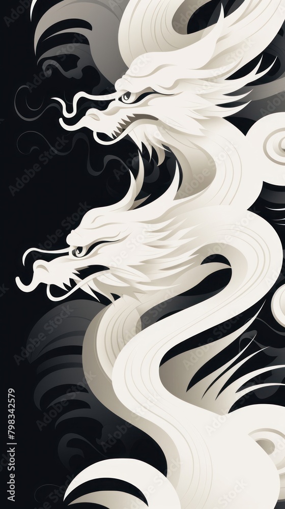 Chinese art wallpaper pattern dragon white. Chinese art wallpaper pattern dragon white.
