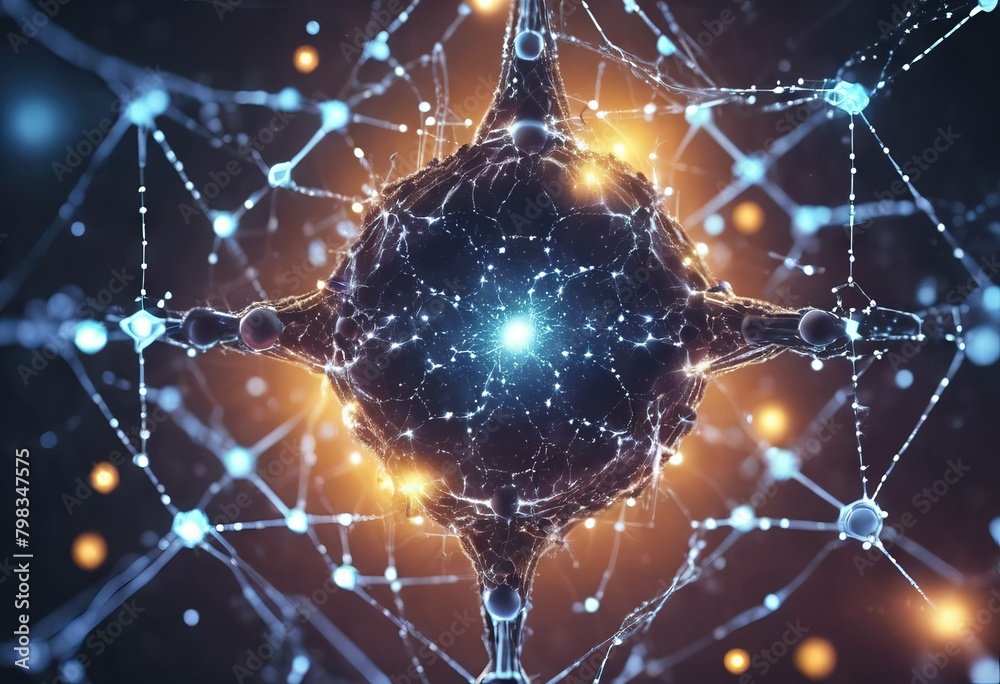 Obraz premium 'Molecular composition lines dna universe Abstract science connect Space neuron form lines and technology stars Connection Galaxy shapes points dots structure'