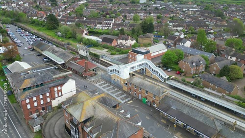 Aerial View of Historical Canterbury City Centre of Southeast England United Kingdom. April 20th, 2024 photo