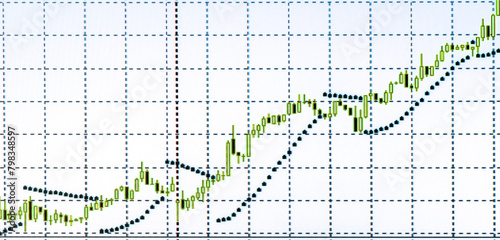 Candle stick graph chart of stock market investment trading.