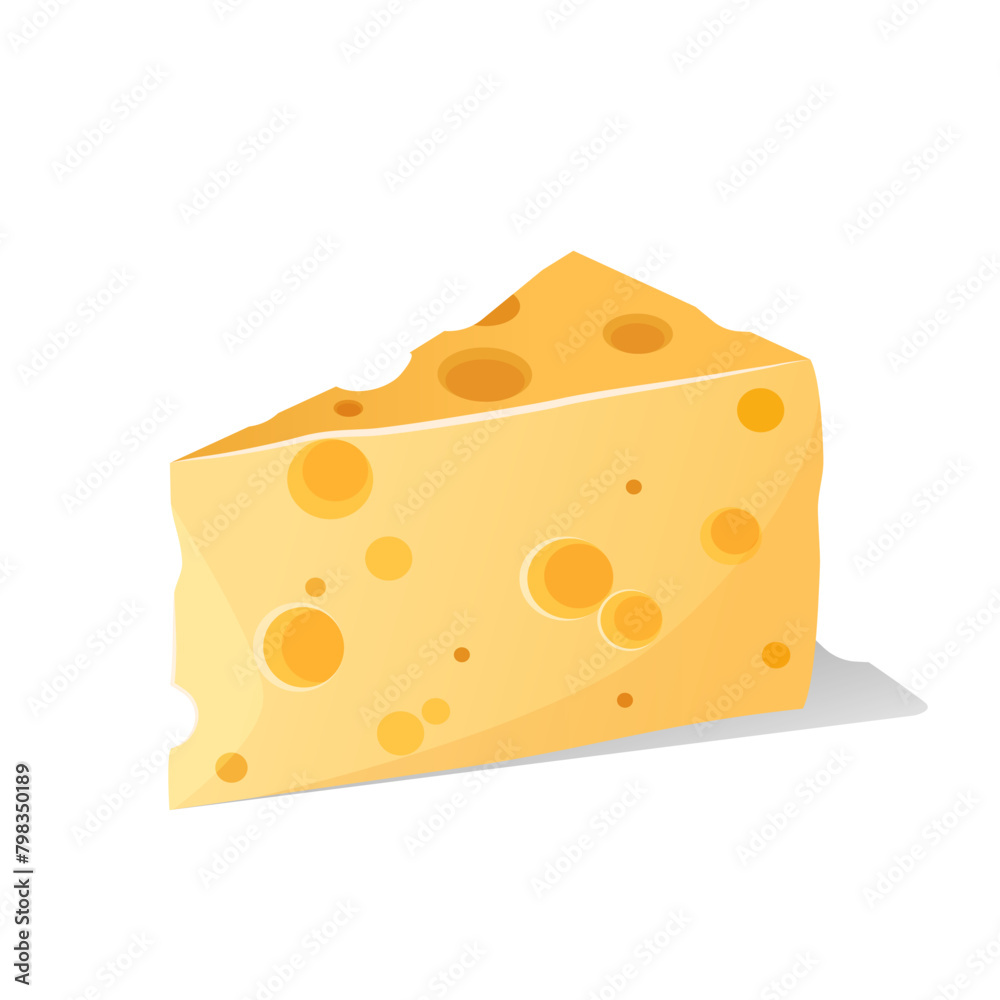 Piece of delicious cheese isolated on white background.
Piece of delicious cheese isolated on white background.
