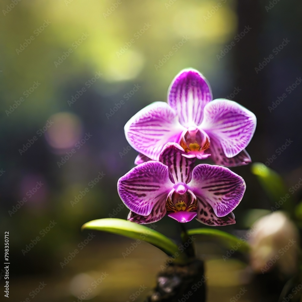 pink orchid on a black background