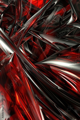 Design a captivating abstract metallic background using, red gray © Khalif