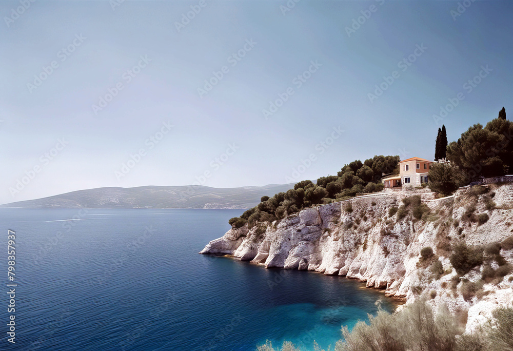 'greece kefalonia photos fiskardo ionian island aeril Water Sky Beach Summer Travel Nature Landscape Sea Blue Ocean Vacation Holiday Europe Beautiful Island Tourism Mediterranean Coastline Coast'