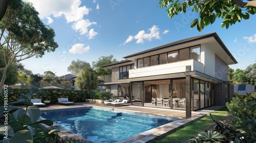 Envision a home design situated in the bayside of Melbourne, Australia, capturing the essence of coastal living © Khalif