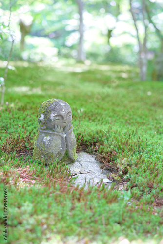 Japanese Jizo statues of Enkoji Temple (圓光寺) in Kyoto photo
