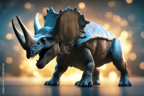 'bright 3d nosaur illustration triceratops background white isolated dinosaur nature monster animal wild creature reptile extinct jurassic history big strong primitive gigantic paleontology ancient'