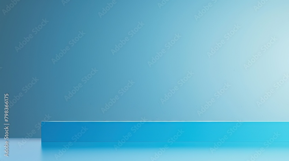 gradient blank background, cian to light blue, 3d english letter at the bottom, reflection, minimal