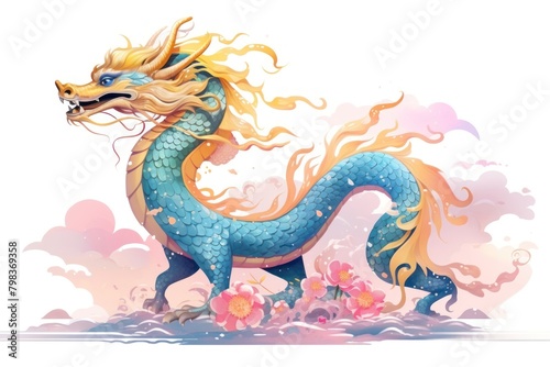Chinese dragon creativity cartoon drawing.