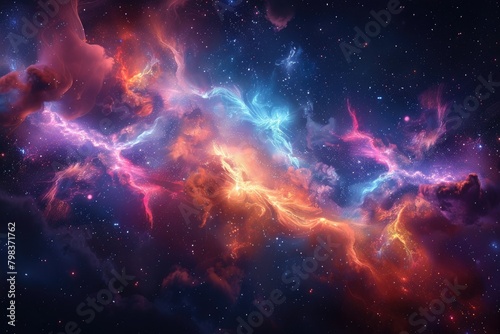 Cosmic Nebula Clouds in Deep Space. photo