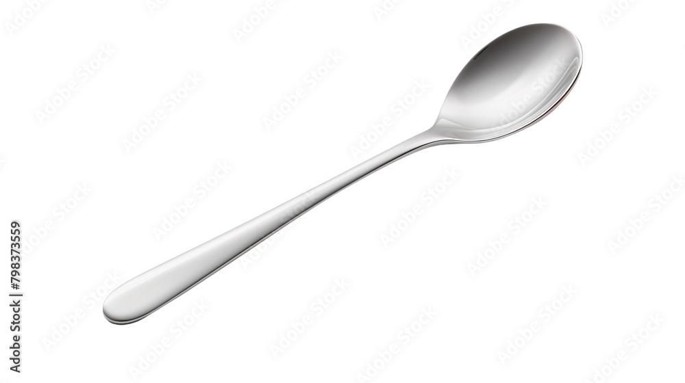 Stainless steel spoon 3d illustration, isolated on white background Stainless steel spoon 3d illustration, isolated on white background
