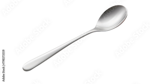 Stainless steel spoon 3d illustration, isolated on white background