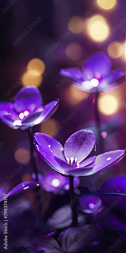 closeup violet flower with blur background