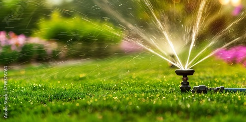 An Automatic Sprinkler System Seamlessly Waters the Lawn with Precision