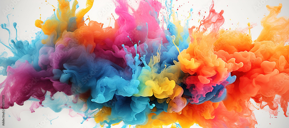 colorful watercolor ink splashes, paint 312