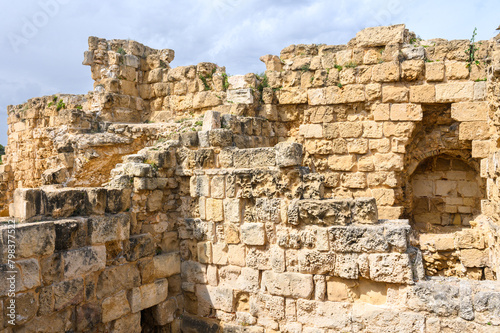 Panoramic view of the gymnasium at the ancient Roman city of Salamis near Famagusta, Northern Cyprus 1