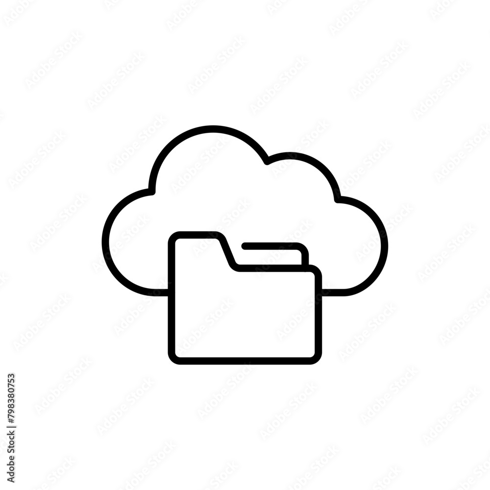 Cloud folder outline icons, minimalist vector illustration ,simple transparent graphic element .Isolated on white background Cloud folder outline icons, minimalist vector illustration ,simple transparent graphic element .Isolated on white background