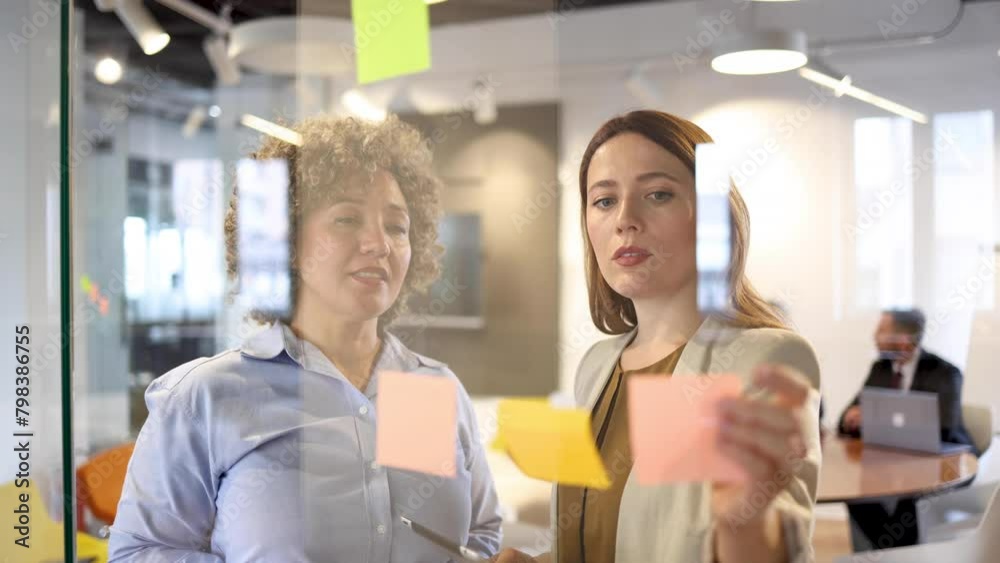 Two businesswomen making a new business strategy