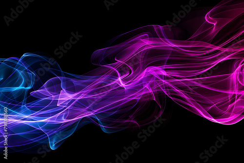Luminous neon cyan and magenta fusion of lines and shapes. Exuding energy on a black canvas.