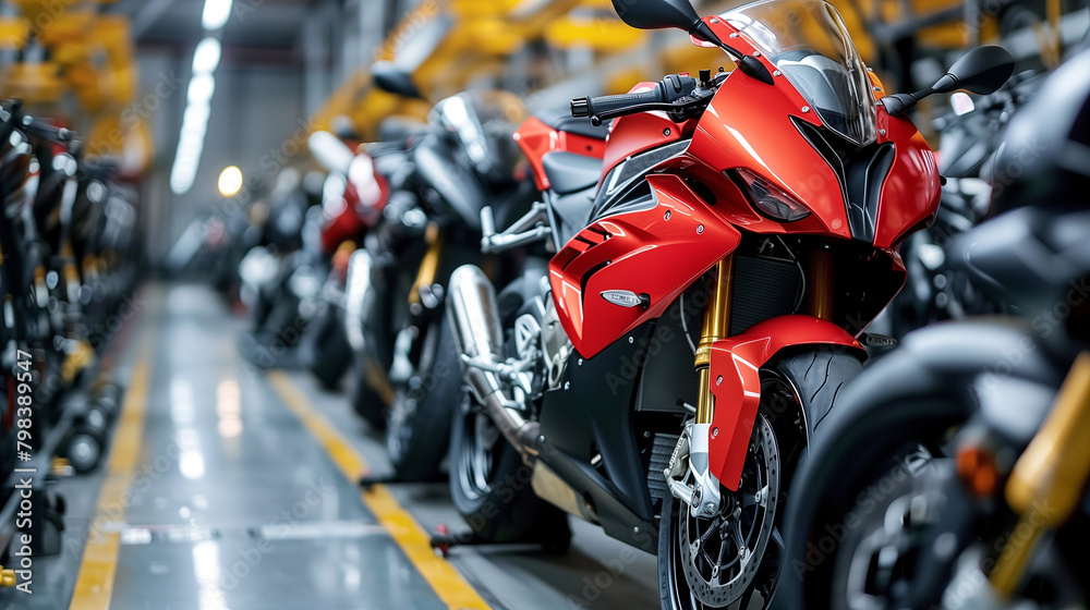 fully assembled sports bike in manufacturing factory ready for shipping fully assembled sports bike in manufacturing factory ready for shipping