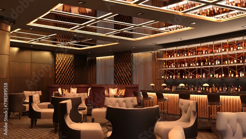 オンラインミーティング用背景 テレビ会議背景用 ZOOM会議背景用 CG 夜 ホテル バー ラウンジ night LOUNGE CG video conferencing background