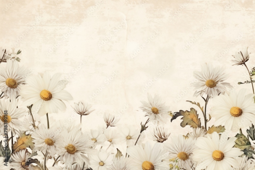 Fototapeta premium Daisy border backgrounds pattern flower.