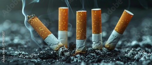 Describe the emotions of a lifelong smoker as they take their final drag, knowing it's the last cigarette they'll ever smoke, inspired by the global movement to quit smoking. photo
