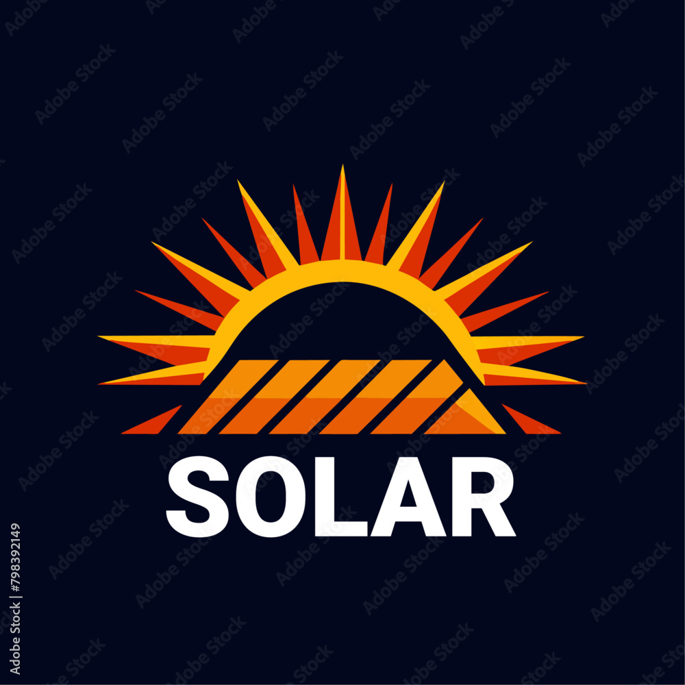 Fototapeta premium Solar Energy logo art ilustration Modern style (10)