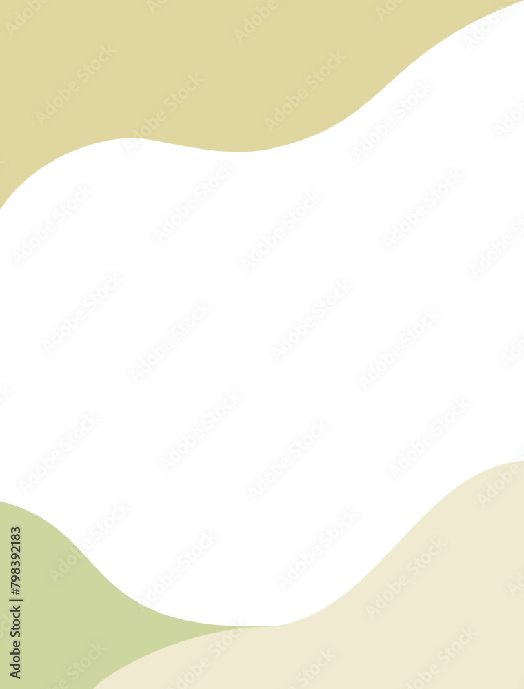 Obraz premium カードや背景などに使えるナチュラルな色合いの抽象的な曲線フレーム 縦型バージョン